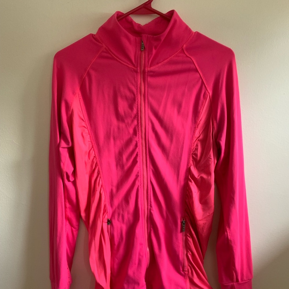 Neon pink full zip jacket